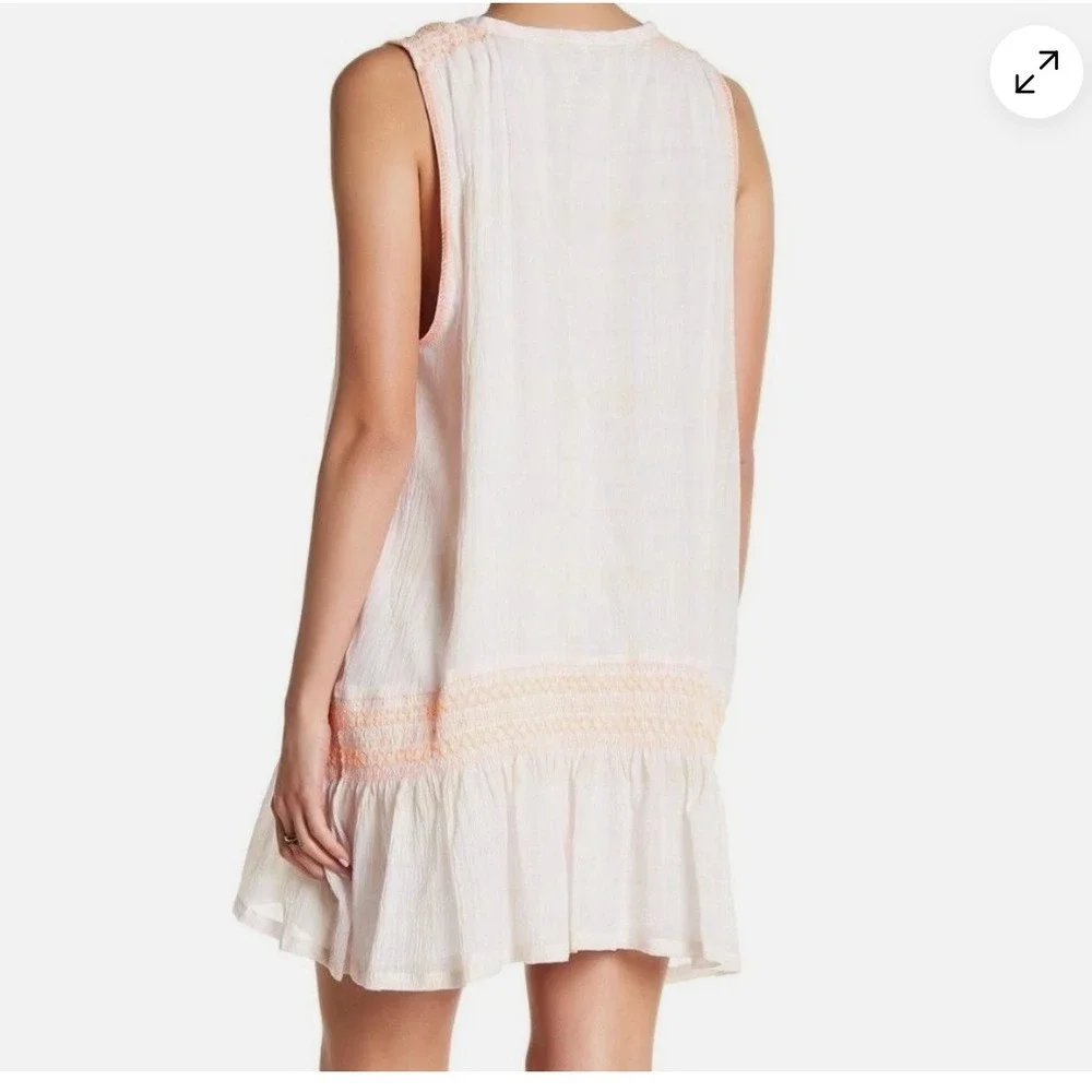 Free People Run With Me Plaid Mini Dress Ivory S NWT Boho - Picture 2 of 16